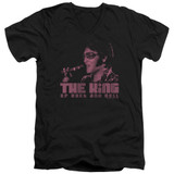 Elvis Presley The King Adult V-Neck T-Shirt Black