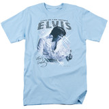 Elvis Presley Blue Vegas Adult 18/1 T-Shirt Carolina Blue
