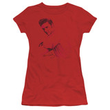 Elvis Presley On The Range Junior Women's Sheer T-Shirt Red