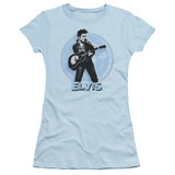 Elvis Presley 45 RPM Junior Women's Sheer T-Shirt Light Blue