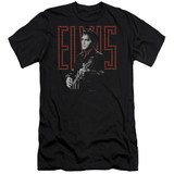 Elvis Presley Red Guitarman Adult 30/1 T-Shirt Black