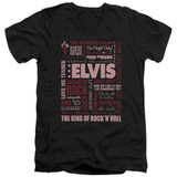 Elvis Presley Whole Lotta Type Adult V-Neck T-Shirt Black