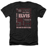 Elvis Presley Whole Lotta Type Adult Heather T-Shirt Black