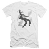 Elvis Presley Jailhouse Rock Premuim Canvas Adult Slim Fit T-Shirt White