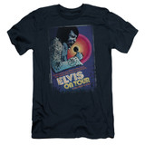 Elvis Presley On Tour Poster Adult 30/1 T-Shirt Navy