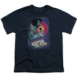 Elvis Presley On Tour Poster Youth T-Shirt Navy