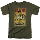 Elvis Presley GI Blues Poster Adult 18/1 T-Shirt Military Green