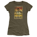 Elvis Presley GI Blues Poster Junior Women's Sheer T-Shirt Military Green