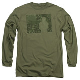 Elvis Presley That 70's Elvis Adult Long Sleeve T-Shirt Military Green