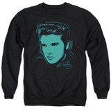 Elvis Presley Young Dots Adult Crewneck Sweatshirt Black