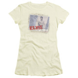 Elvis Presley Tough Guy Poster Junior Women's Sheer T-Shirt Cream
