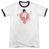 Elvis Presley Red Pheonix Adult Ringer T-Shirt White/Black