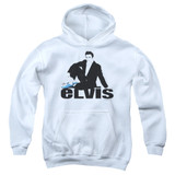 Elvis Presley Blue Suede Youth Pullover Hoodie Sweatshirt White