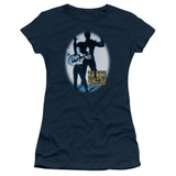 Elvis Presley Hands Up Junior Women's Sheer T-Shirt Navy