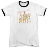 Elvis Presley 50 Million Fans Adult Ringer T-Shirt White/Black