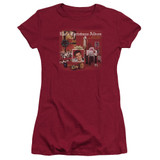 Elvis Presley Christmas Album Junior Women's Sheer T-Shirt Cardinal