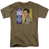 Elvis Presley G I Blues Album Adult 18/1 T-Shirt Safari Green