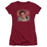 Elvis Presley Jailhouse Rock 45 Junior Women's Sheer T-Shirt Cardinal