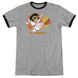 Elvis Presley Karate King Adult Ringer T-Shirt Heather/Black
