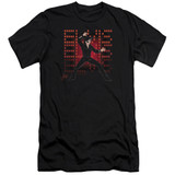 Elvis Presley 69 Anime Premuim Canvas Adult Slim Fit T-Shirt Black