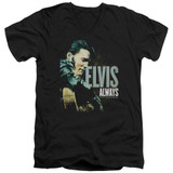 Elvis Presley Always The Original Adult V-Neck T-Shirt Black