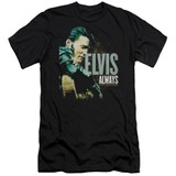 Elvis Presley Always The Original Premuim Canvas Adult Slim Fit T-Shirt Black