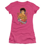 Elvis Presley Burning Love Junior Women's Sheer T-Shirt Hot Pink