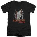 Elvis Presley Burning Love Adult V-Neck T-Shirt Black