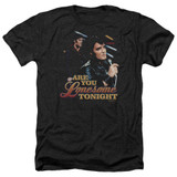 Elvis Presley Are You Lonesome Adult Heather T-Shirt Black