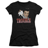 Elvis Presley Trouble Junior Women's Sheer T-Shirt Black