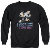 Elvis Presley I Want You Adult Crewneck Sweatshirt Black