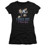 Elvis Presley I Want You Junior Women's Sheer T-Shirt Black