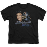 Elvis Presley Blue Suede Shoes Youth T-Shirt Black