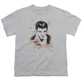 Elvis Presley Rockin With The King Youth T-Shirt Silver