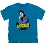 Elvis Presley Sitting Youth T-Shirt Turquoise