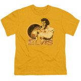 Elvis Presley Singing Hawaii Style Youth T-Shirt Gold