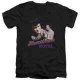 Elvis Presley Heartbreak Hotel Adult V-Neck T-Shirt Black