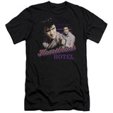 Elvis Presley Heartbreak Hotel Adult 30/1 T-Shirt Black