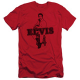 Elvis Presley Jamming Adult 30/1 T-Shirt Red