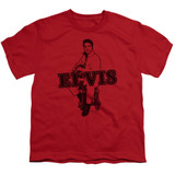 Elvis Presley Jamming Youth T-Shirt Red