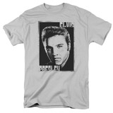 Elvis Presley Graphic Portrait Adult 18/1 T-Shirt Silver