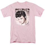 Elvis Presley Star Light Adult 18/1 T-Shirt Pink
