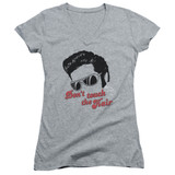 Elvis Presley Don't Touch The Hair 2 Junior Women's V-Neck T-Shirt Athletic Heather