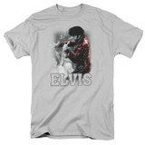 Elvis Presley Black Leather Adult 18/1 T-Shirt Silver