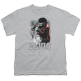 Elvis Presley Black Leather Youth T-Shirt Silver