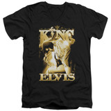 Elvis Presley The King Classic Adult V-Neck T-Shirt Black