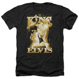 Elvis Presley The King Classic Adult Heather T-Shirt Black