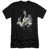 Elvis Presley Painted King Classic Adult 30/1 T-Shirt Black