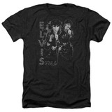 Elvis Presley Leathered Classic Adult Heather T-Shirt Black