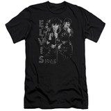 Elvis Presley Leathered Classic Premuim Canvas Adult Slim Fit T-Shirt Black